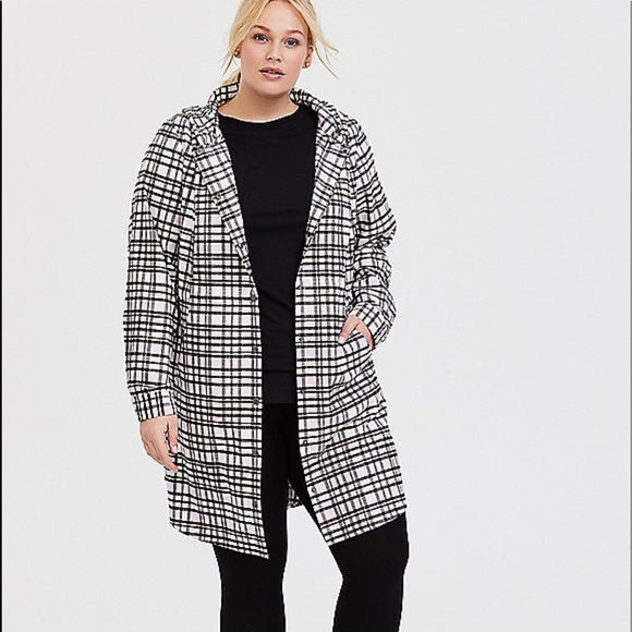 torrid Jackets & Blazers - Nwt Torrid pink plaid flannel hooded Anorak